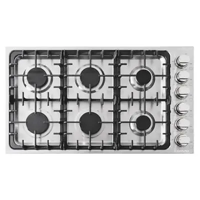 Cosmo Gas Cooktop 36 W 6-Sealed Burners Cast-Iron Grates In Stainless Steel • $604.40