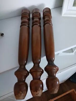 Ethan Allen Furniture Round 3 Table LEGS 14.5  Wood Screw In Replacement Wooden • $29.99