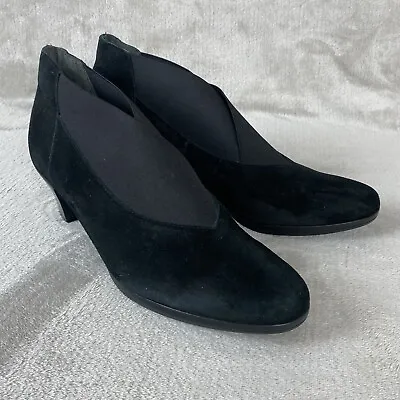 Munro Francee Women's Booties Size 11 M Black Suede Heeled Ankle Boots USA • $29.99