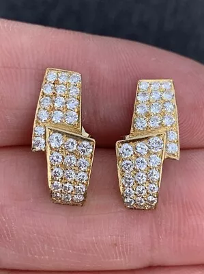 18ct Gold 2ct Diamond Cluster Stud Earrings 18k 750 • £237