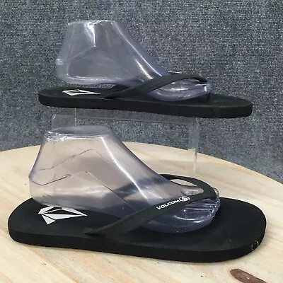 Volcom Sandals Mens 10.5 Slip On Thong Flip Flops Black Rubber Open Toe Flats • $22.74