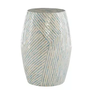 Riverbay Furniture Mosaic Capiz Drum Table In Light Blue • $96.12