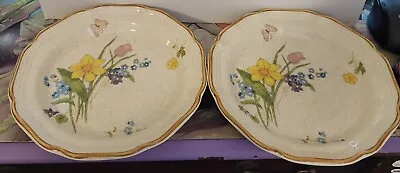 Set Of 2 Mikasa Garden Club Early Spring Salad Plates Daffodils Vintage 70s • $20