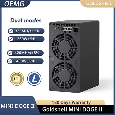 New Goldshell Mini Doge 2 II Miner Doge Coin LTC 420M/400W Or 335M/260W With PSU • $515