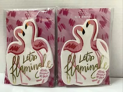 Mudpie Set Of 20 Summer Icon Paper  Napkins Flamingo With Recipe • $13.99