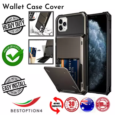 $11.90 • Buy For IPhone 14 13 12 11 Pro X 8 7 Plus Wallet Hard Case Card Slot Holder Cover