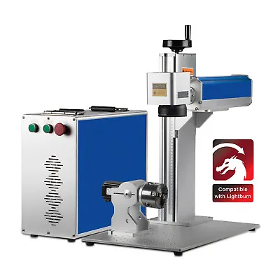 50W Raycus Fiber Laser Marking Machine 300*300mm & 80mm Rotary Axis & Lightburn • $3799.05