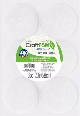 FloraCraft Polystyrene Foam 6 Piece Ball 2.4 Inch - White • $16.41