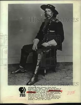1986 Press Photo George Armstrong Custer In  Heroes And The Test Of Time  • $15.99