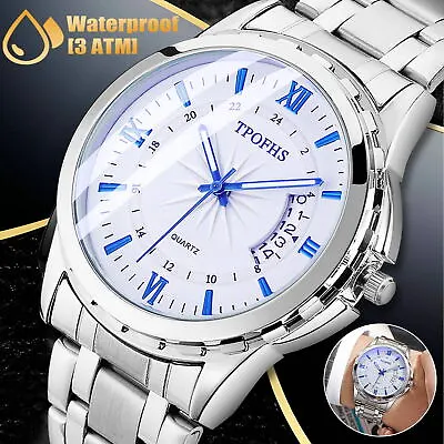 $12.48 • Buy Men's Watch Relojes De Hombre Business Stainless Steel Quartz Classic Wristwatch