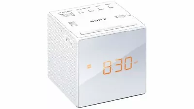 Sony ICF-C1 Single Alarm/Clock/FM/AM Radio Mirror Finished LCD Display [White] • $64.88