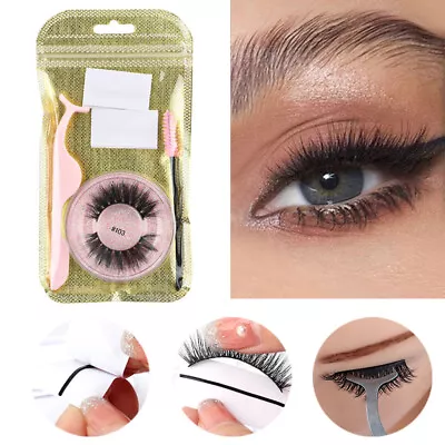 £1.69 • Buy 1 Pairs Self-adhesive Glue Strip False Eyelashes Reusable Natural Long Eyelash
