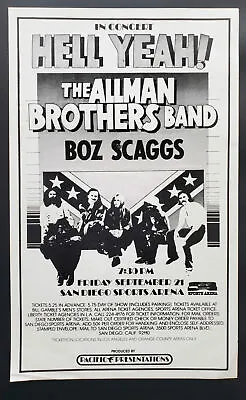 Allman Brothers Concert Poster 1973 Boz Scaggs San Diego • $422.50