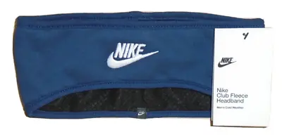 New Mens  Nike Club Fleece Headband One Size Blue Cold Weather Training Gear  • $17.94