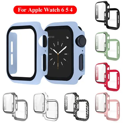 $2.65 • Buy  For Apple Watch Series 6 5 4 44mm Tempered Glass Screen Protector Matte PC Case