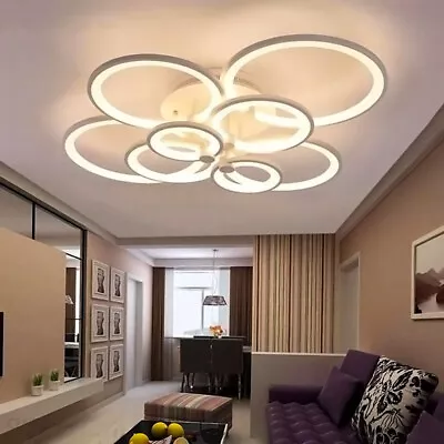 Modern Round LED Ceiling Light Chandelier Lamp Home Lights Dining Living Room • £45.95