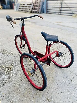 English 1950’s Childs Tricycle Hand Compound Tyres Lucas Handbell • £695