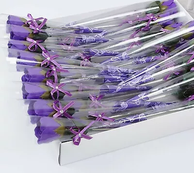 60Pcs Purple Bath Artificial Rose Soap Flower Mother's Day Valentines • $42