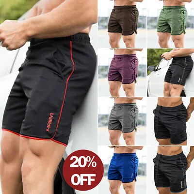 Men's Sports Shorts GYM Training Bodybuilding Summer Workout Fitness Short Pants • $15.99