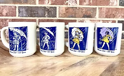 Vintage 1998 - 150 Year Anniversary Morton Salt Coffee Cups - Set Of 4 • $36