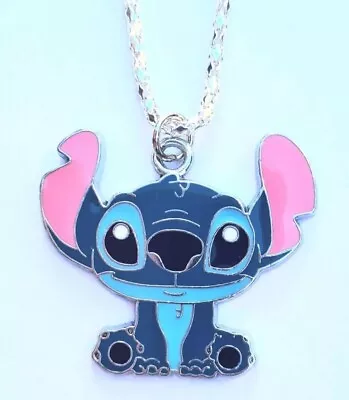 Lilo & Stitch 18  Inch Cute Silver Charm Necklace Pendant Kids Girls • £3.99