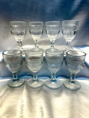 Lot Of 8 CORDIAL GLASSES Indiana Glass 3 1/2 Inches Stemware Wine VINTAGE • $24