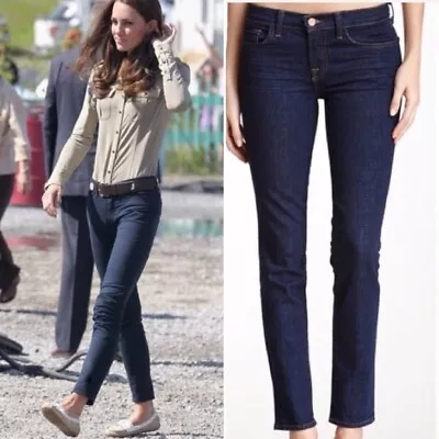 $199 J BRAND Women Sz 27 Dark/Medium Wash DAPHNE 5 Pocket Skinny Leg Denim Jeans • $20.42