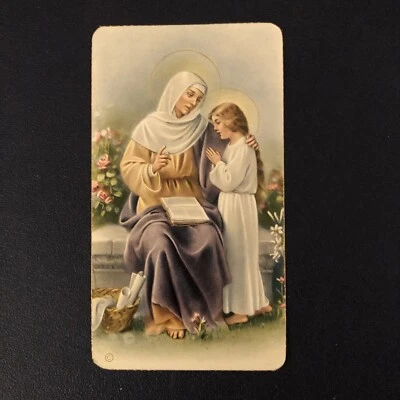 $1.75 • Buy Vintage Catholic Holy Card - St. Anne