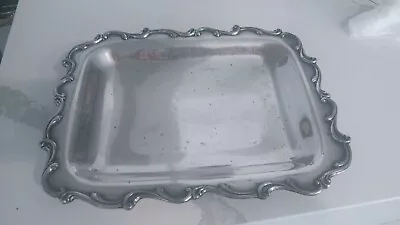 Vintage Wilcox Silver Plate Joanne Serving Tray American Rose Pattern #7242 • $10