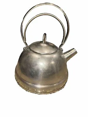 Vintage Stainless Steel Whistling Tea Kettle Teapot 2Qt 9Cup • $45