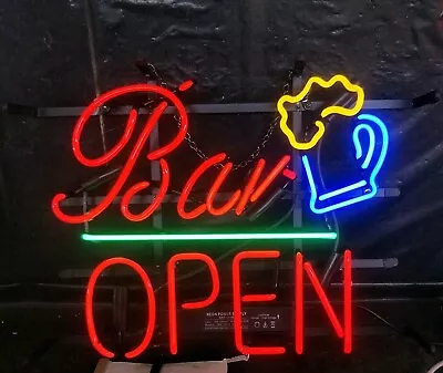 Bar Open Martini Neon Light Sign 20 X16  Lamp Glass Wall Space Decor Hanging • $133.08