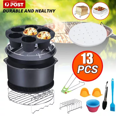 13Pcs Set 8  Air Fryer Accessories Cake Pizza BBQ Roast Barbecue Baking Pan Tray • $29.75