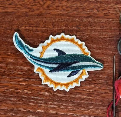Miami Dolphins Patch 1.5x2.5  NFL Football The Phins Embroidered Iron On Patch • $4