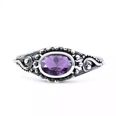 7mm Petite Dainty Vintage Style Oval Thumb Ring Statement CZ 925 Sterling Silver • $15.29