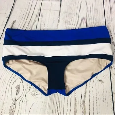 La Perla Swim Bikini Bottom Blue Black White Stripe XS NWOT • $39.99