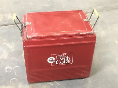 Vintage 1960s Coca-Cola Metal Cooler  Things Go Better With Coke  Soda Made USA • £223.29