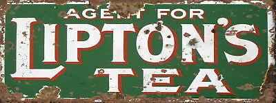 Liptons Tea Advert War Vintage Retro Kitchen ENAMEL METAL TIN SIGN WALL PLAQUE • £2.99