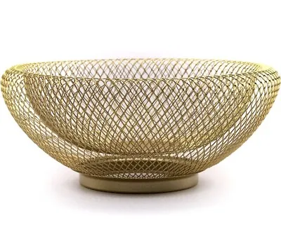 Metal Fruit Bowl Nordic Style Black Or Gold Color Made With Iron Mesh • $14.98