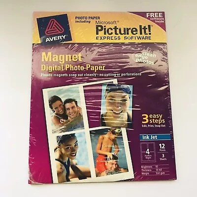 MAGNET Digital Photo Paper Avery NIP SEALED Ink Jet 3 Sheets • $9.99