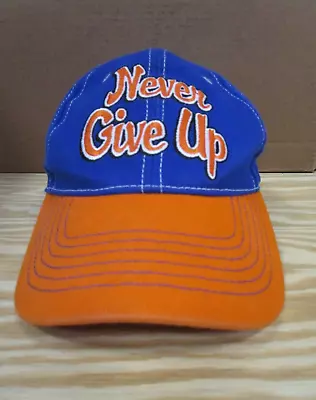 John Cena Hat Cap Hook & Loop Blue Orange WWE Authentic Never Give Up One Size • $32.45