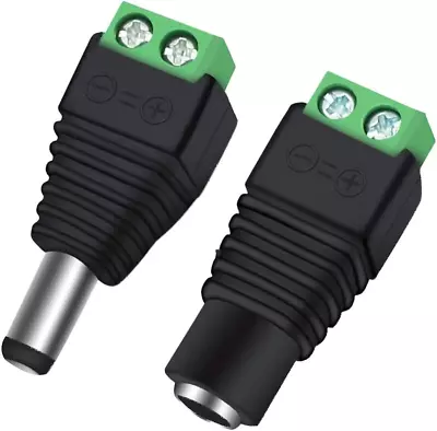 12V DC Power Connector 5.5Mm X 2.1Mm CENTROPOWER (10 X Male + 10 X Female) Powe • $11.83