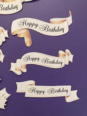 Mixed Happy Birthday Card Making Banners Embellishments Sentiments Card Toppers • £3.75