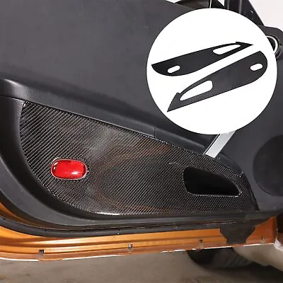 Black Carbon Fiber Interior Door Panel Trim Anti Kick For Nissan 350Z 2003-2006 • $175.43