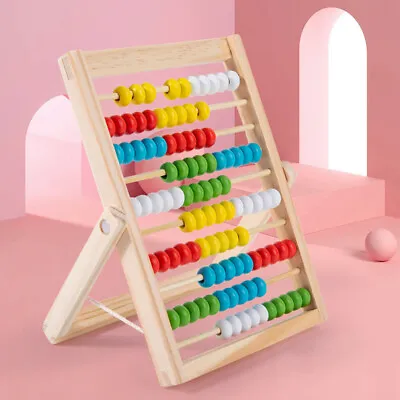 Wooden Bead Abacus Kids Educational Math Learning Colourful Toy Counting Numbers • £6.59