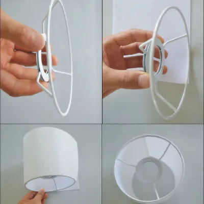 E27 DIY Circular 14 To 40cm Lampshade Frame Ring Set Lamp Light Shade Kit • $12.78