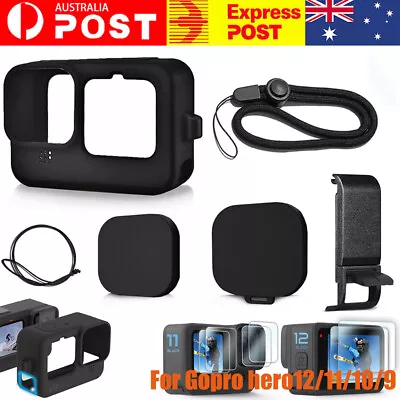 Accessories Kit For GoPro Hero 9/10/11/12 Black Silicone Sleeve Protective Case • $18.90