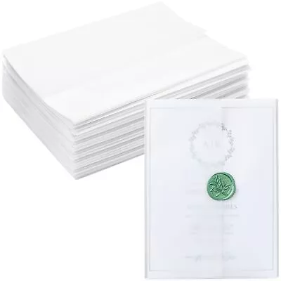 100 Vellum Paper 5x7 Jackets For Invitations Bulk Transparent Envelope Liners • $19.49
