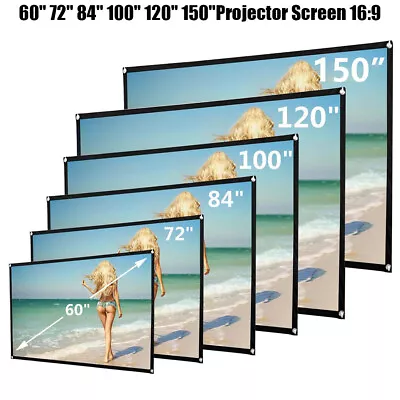 Foldable Portable Projector Screen 16:9 HD Outdoor Home 3D Movie Cinema Theater • £22.99
