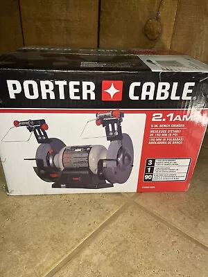 PORTER-CABLE PCXB515BG 6 Inch 2.1A Bench Grinder LED Lights & Tool Rests • $69.94