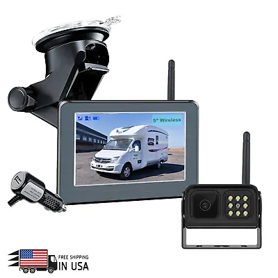 Wireless 5  Monitor 8 IR Backup Camera Rear View Kit Truck Camper Motor-home • $79.68